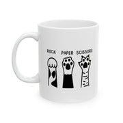 Personalized Rock Paper Scissors Ceramic Mug 11 oz White - Panvola