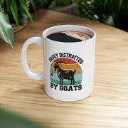 Personalized Easily Distracted By Goats Ceramic Mug 11 oz White - Panvola