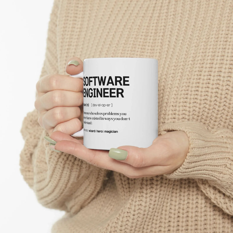 Personalized Software Engineer Definition Ceramic Mug 11 oz White - Panvola
