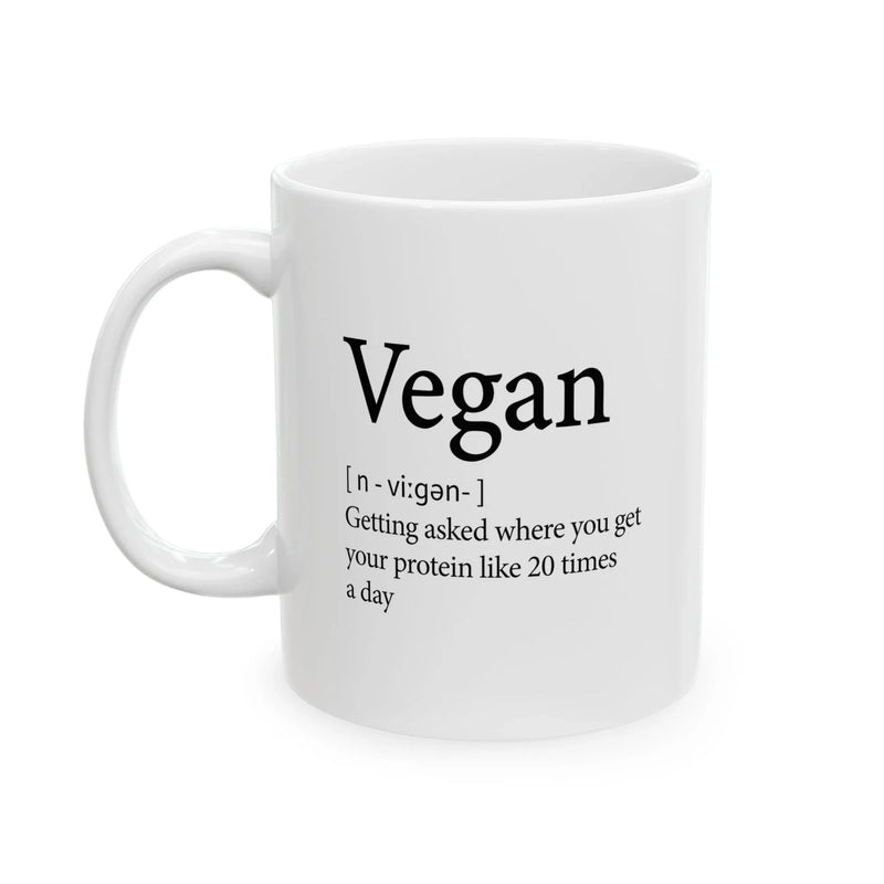 Personalized Vegan Definition Ceramic Mug 11 oz White - Panvola