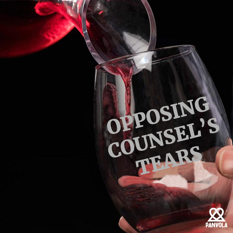 Opposing Counsel's Tears Lawyer Stemless Wine Glass 17oz.