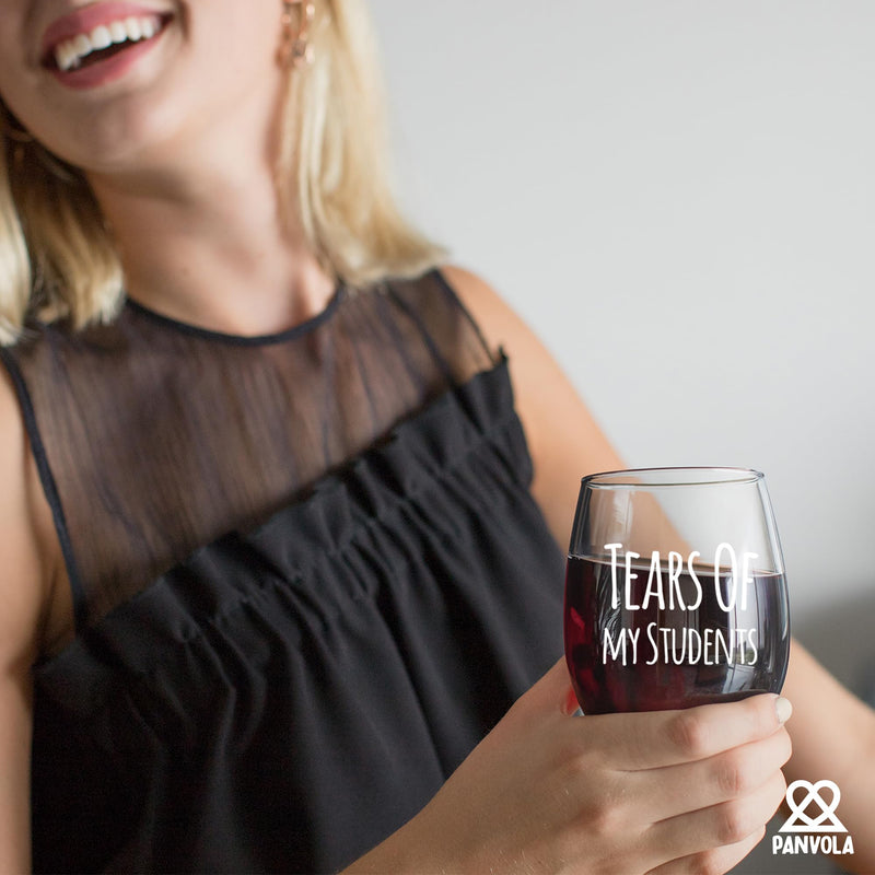 Tears of My Students Teacher Stemless Wine Glass 17oz.