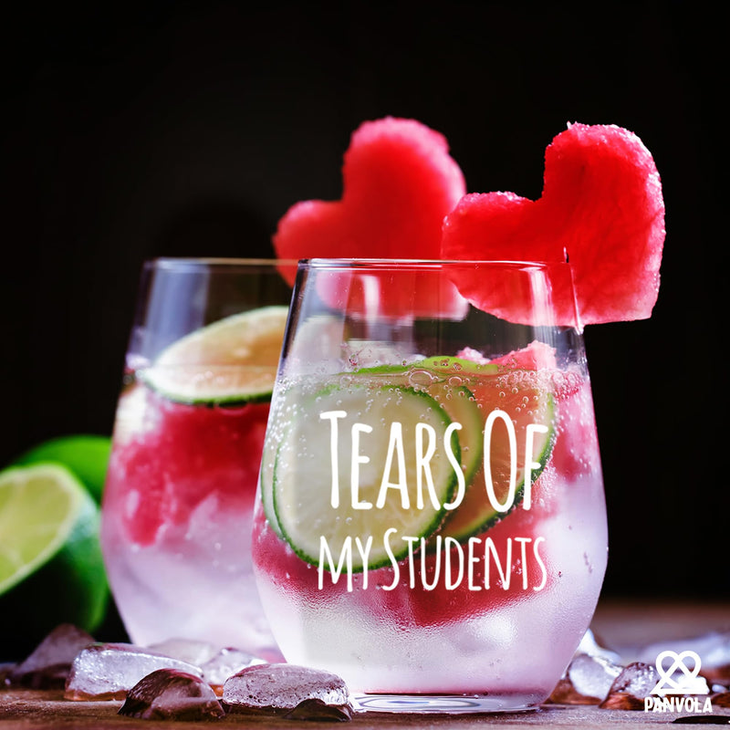 Tears of My Students Teacher Stemless Wine Glass 17oz
