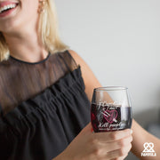 I Crochet So I Don't Kill People Save A Life Send Yarn Stemless Wine Glass 17oz.