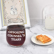 Opposing Counsel's Tears Lawyer Stemless Wine Glass 17oz.