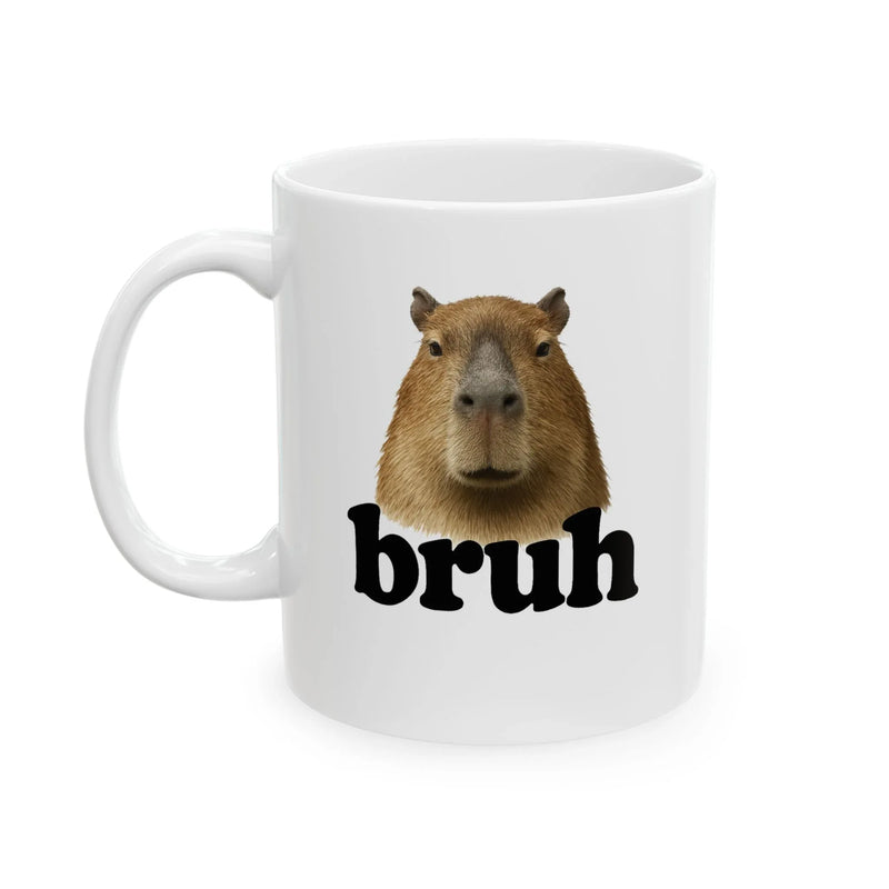 Personalized Capybara Bruh  Customized Ceramic Mug 11 oz White - Panvola