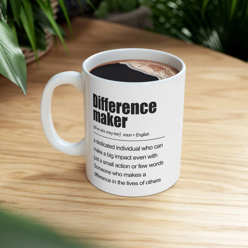 Personalized Difference Maker Definition Customized Ceramic Mug 11 oz White - Panvola