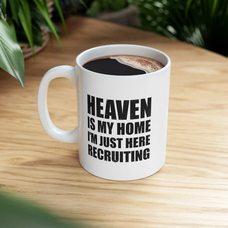 Personalized Heaven Is My Home Ceramic Mug 11 oz White - Panvola