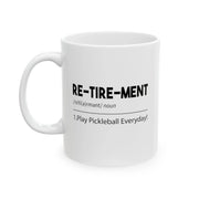 Personalized Retirement Pickleball Definition Ceramic Mug 11 oz White - Panvola