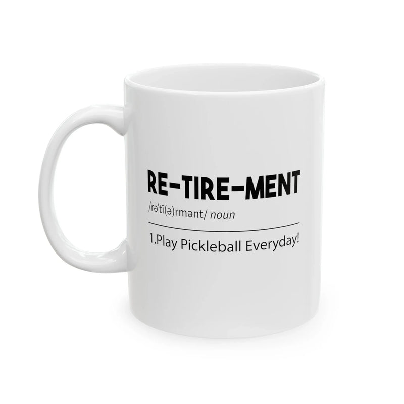 Personalized Retirement Pickleball Definition Ceramic Mug 11 oz White - Panvola