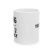 Personalized Hoeing Ain't Easy Customized Ceramic Mugs 11oz White - Panvola