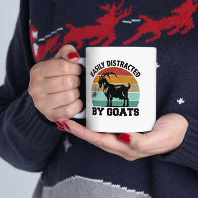 Personalized Easily Distracted By Goats Ceramic Mug 11 oz White