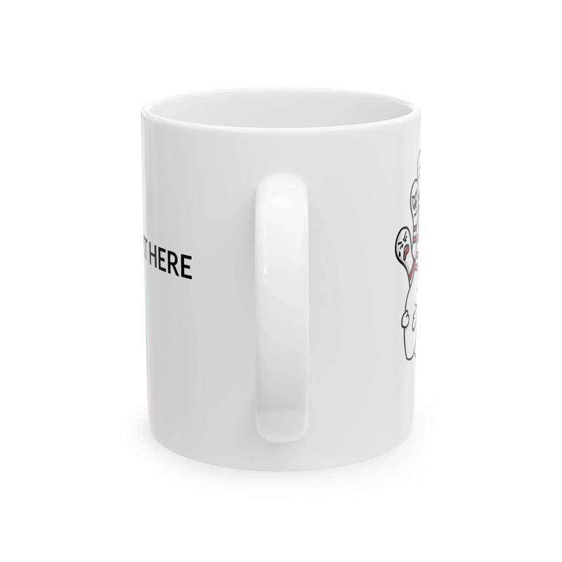 Personalized Scared Bowling Pins Customized Ceramic Mug 11 oz White - Panvola