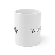 Personalized Tennis Heartbeat Ceramic Mug 11 oz White - Panvola