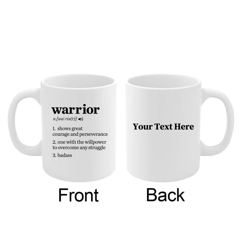 Personalized Warrior Definition Customized Ceramic Mug 11 oz White - Panvola