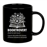 Booktrovert Definition Mug Ceramic Cup 11 oz Black - Panvola