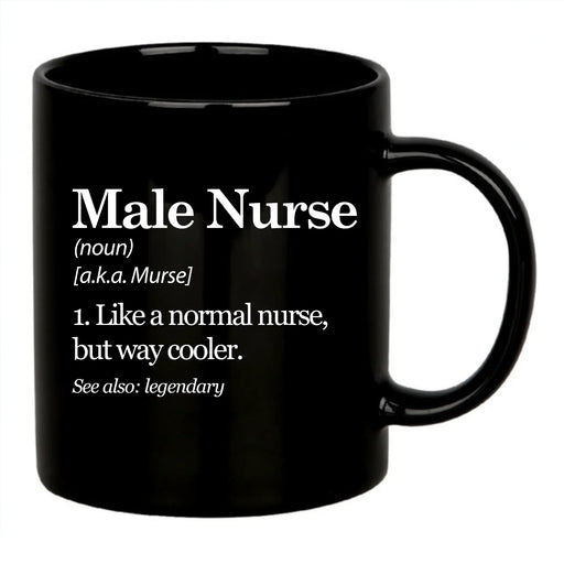 Male Nurse Definition Ceramic Mug 11 oz Black - Panvola