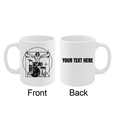 Personalized Da Vinci Drums Ceramic Mug 11 oz White