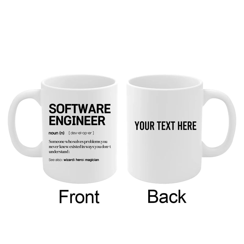 Personalized Software Engineer Definition Customized Ceramic Mug 11 oz White - Panvola