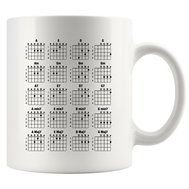 Guitar Code Mug Guitarist Ceramic Mug 11 oz White