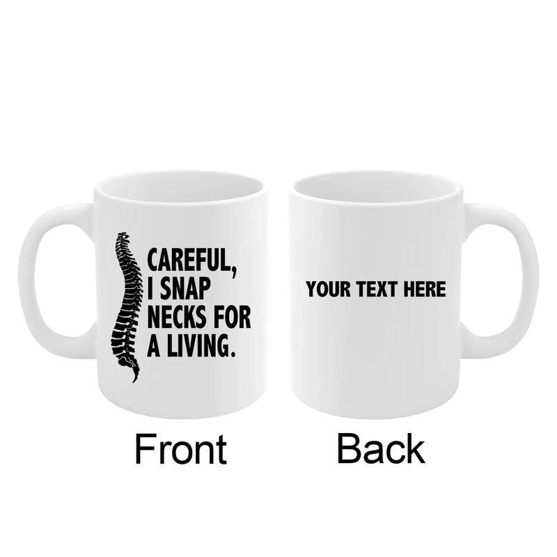 Personalized Careful I Snap Necks For A Living Ceramic Mug 11 oz White - Panvola