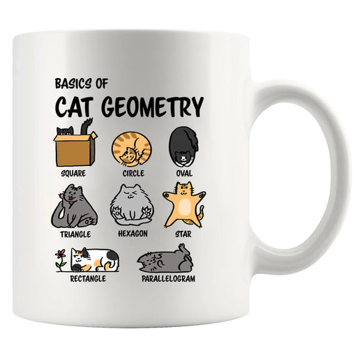 Basics Of Cat Geometry Ceramic Mug 11 oz White - Panvola