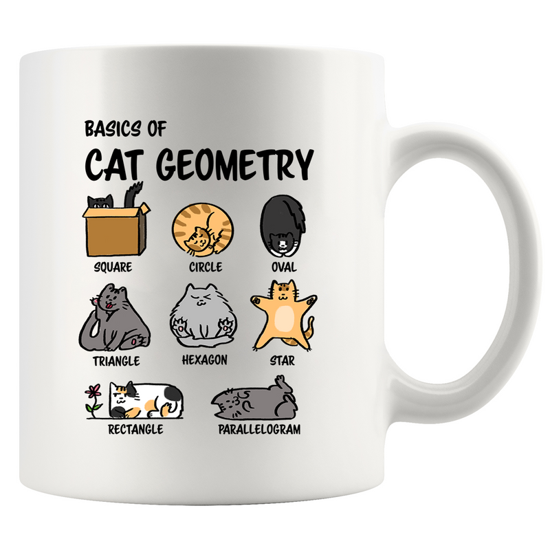 Basics Of Cat Geometry Ceramic Mug 11 oz White