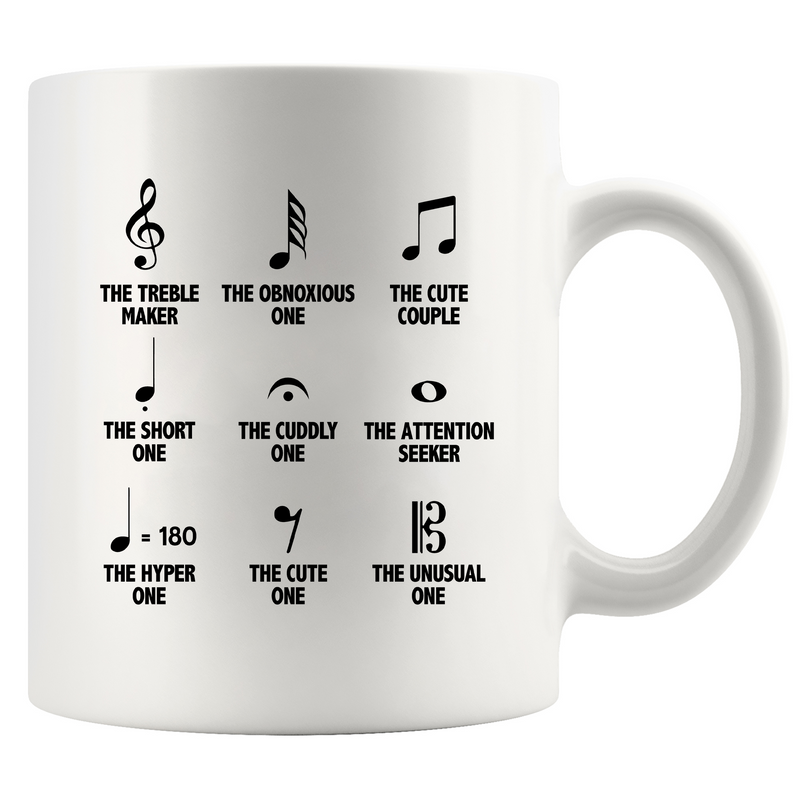 Musical Notes Symbol Definition Ceramic Mug 11 oz White