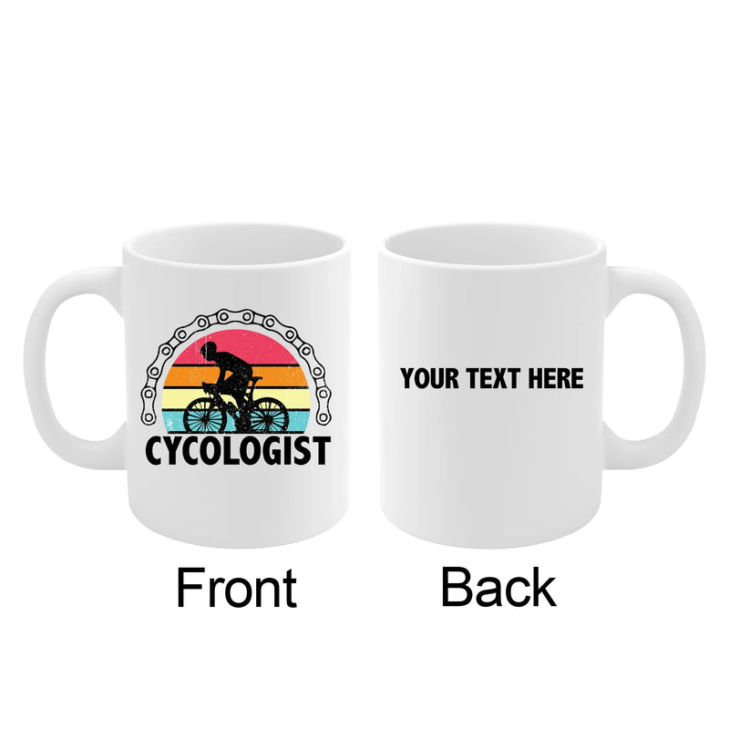 Personalized Cycologist Ceramic Mug 11 oz White - Panvola