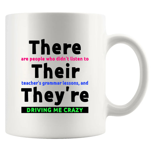 There Their They're  Grammar Ceramic Mug 11 oz White - Panvola