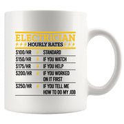 Electrician Hourly Rate Ceramic Mug 11 oz White - Panvola