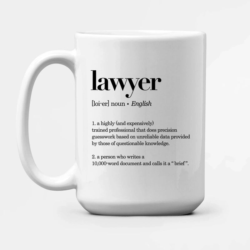 Lawyer Definition Mug 15 oz White - Panvola
