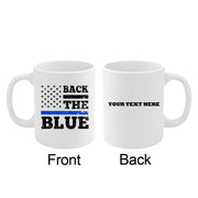 Personalized Back The Blue Customized Ceramic Mug 11 oz White - Panvola