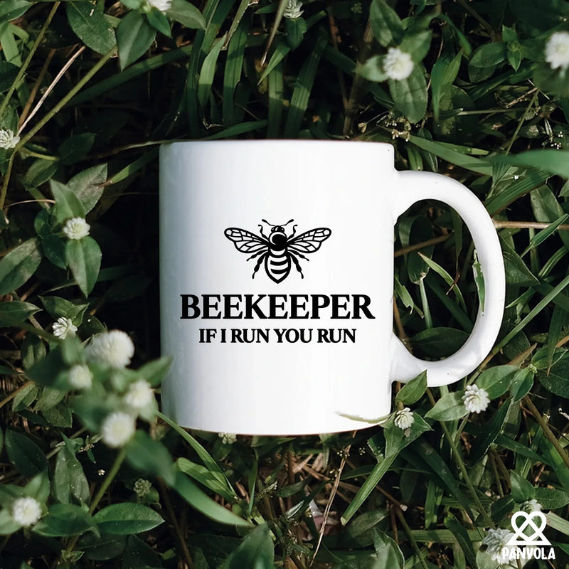 Beekeeper If I Run You Run Ceramic Mug 11 oz White - Panvola