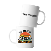 Personalized El Mejor Abuelo Ceramic Mug 11 oz White - Panvola