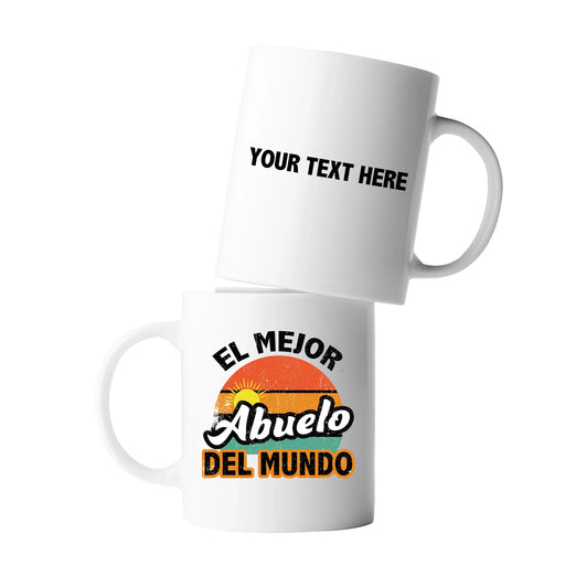 Personalized El Mejor Abuelo Ceramic Mug 11 oz White - Panvola