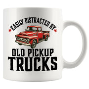Easily Distracted by Old Pickup Truck Ceramic Mug 11 oz White - Panvola