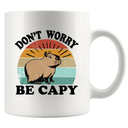 Don't Worry Be Capy Ceramic Mug 11 oz White - Panvola
