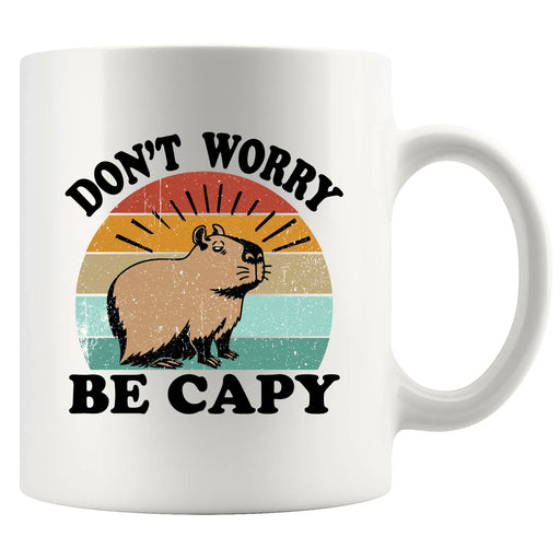 Don't Worry Be Capy Ceramic Mug 11 oz White - Panvola