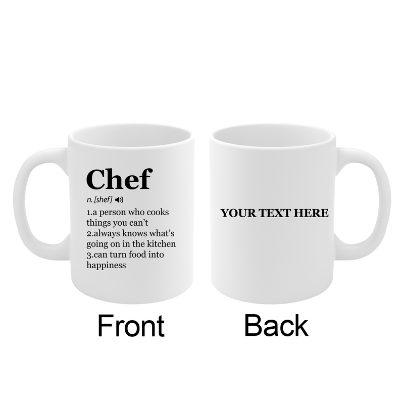 Personalized Chef Definition Ceramic Mug 11 oz White.