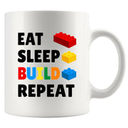 Eat Sleep Build Repeat Ceramic Mug 11 oz White - Panvola