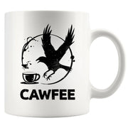 Cawfee Funny Crow Mug Ceramic Mug 11 oz White - Panvola