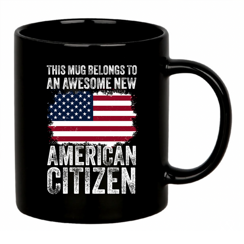 New American Citizen Coffee Ceramic Mug 11 oz Black