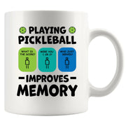 Playing Pickleball Improves Memory Ceramic Mug 11 oz White - Panvola