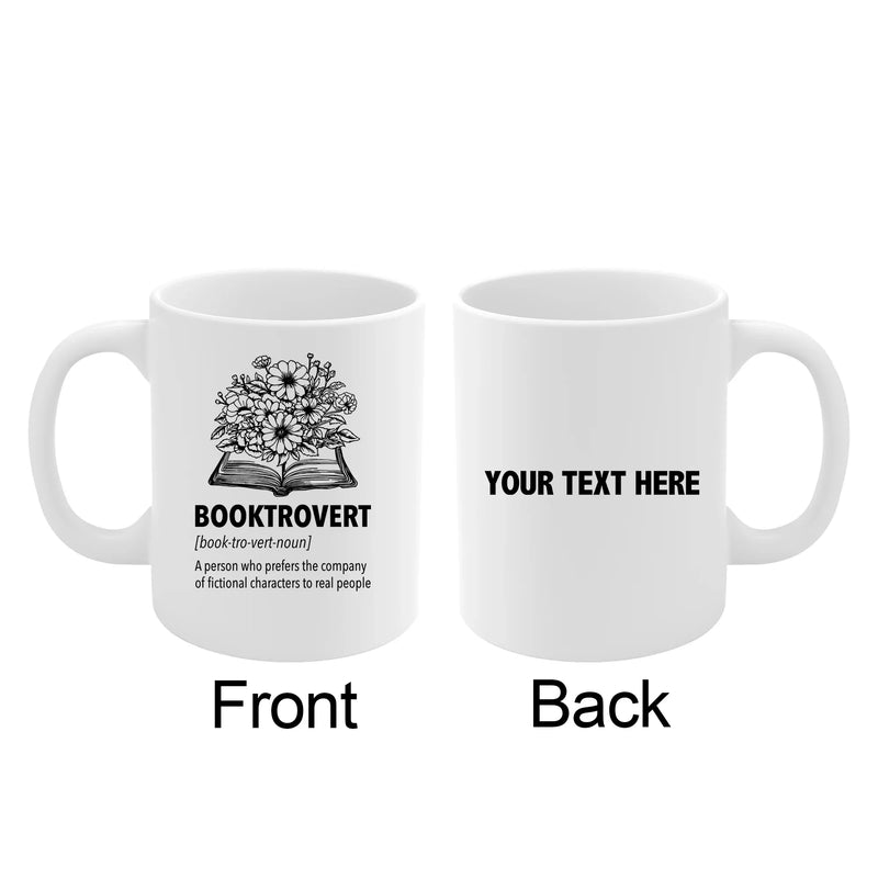 Personalized Booktrovert Customized Book Lover Gifts Ceramic Mug 11 oz White - Panvola