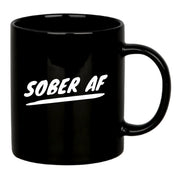 Sober AF Ceramic Mug 11 oz Black - Panvola