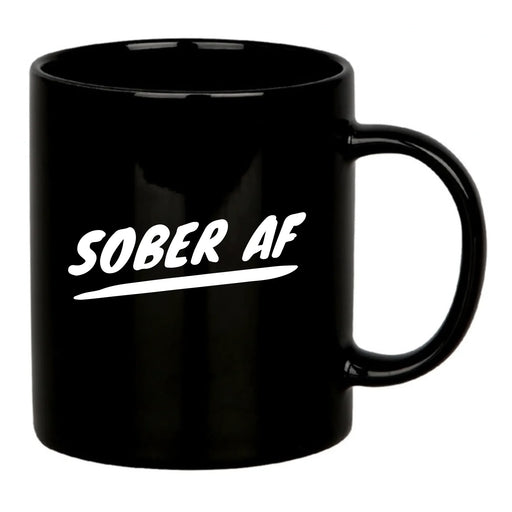 Sober AF Ceramic Mug 11 oz Black - Panvola