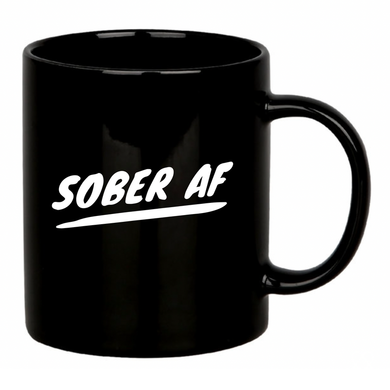 Sober AF Ceramic Mug 11 oz Black