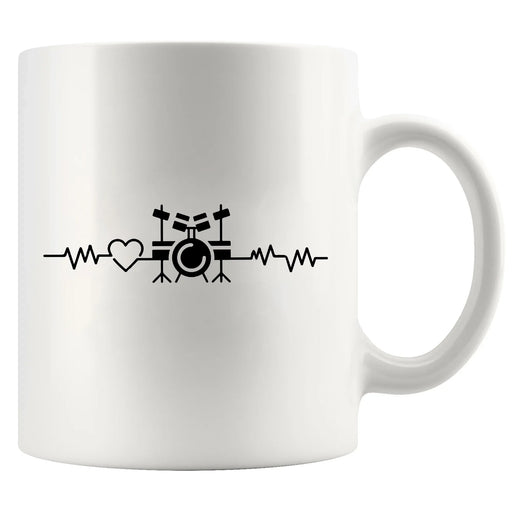 Drum Heartbeat Ceramic Mug 11 oz White - Panvola