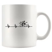 Cycling Heartbeat Ceramic Mug 11 oz White - Panvola